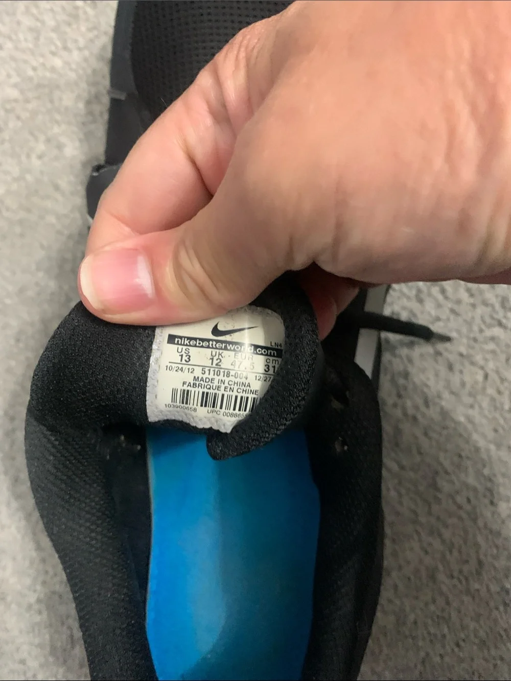 Nike Men Shoe Free 5.0 TR Athletic Running Walking Sneaker Size 13 Black Blue